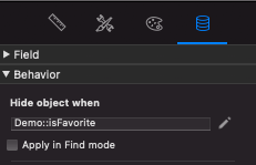Interface shown when in data tab of layout mode