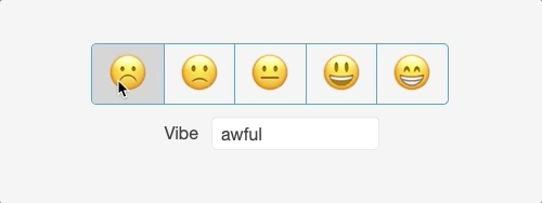 Checkbox alternative showing emojis